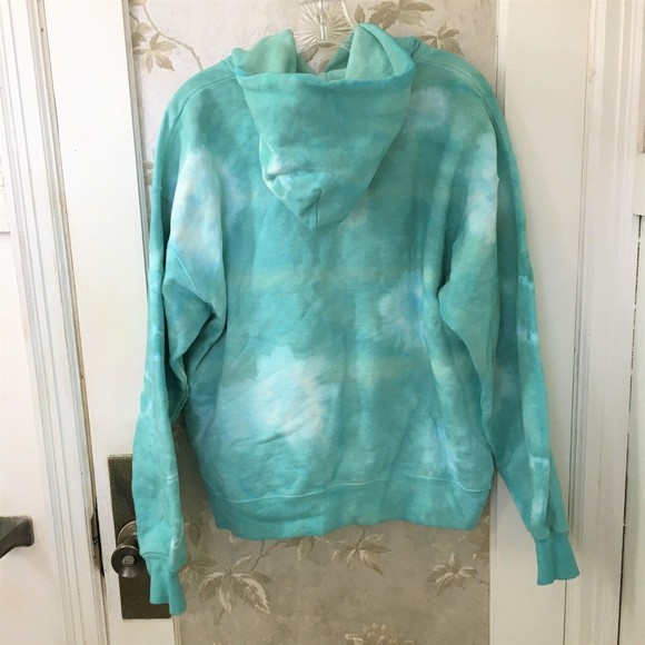 Vintage Hanes Ultimate PrintPro Tie Dye Men's Heavyweight Green Hoodie- Size M - Picture 3 of 4